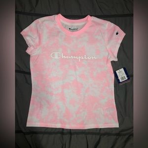 Champion Pink Candy Tie Dye SS T Shirt Girls Large (14) NWT